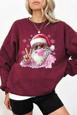 Santa blowing bubble snowflake sweatshirt
