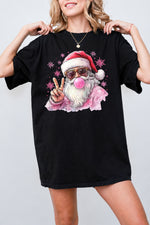 Santa blowing bubble snowflake tee