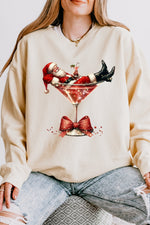Santa cocktail christmas sweatshirt