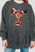 Santa cocktail christmas sweatshirt