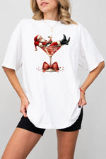 Santa cocktail christmas tee