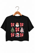 Santa cute bows christmas crop top