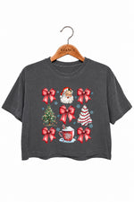 Santa cute bows christmas crop top