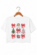 Santa cute bows christmas crop top