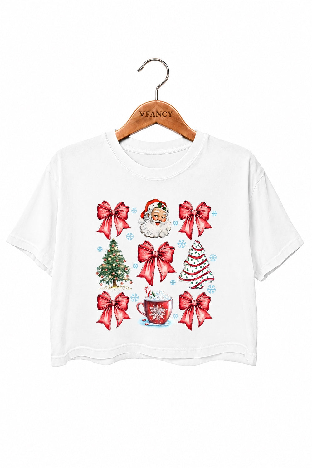 Santa cute bows christmas crop top