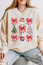 Santa cute bows christmas sweatshirt