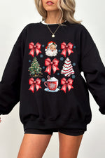 Santa cute bows christmas sweatshirt