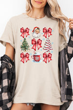 Santa cute bows christmas tee