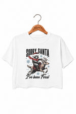 Santa feral raccoon christmas crop top