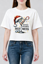 Santa's favorite hot mess crop top