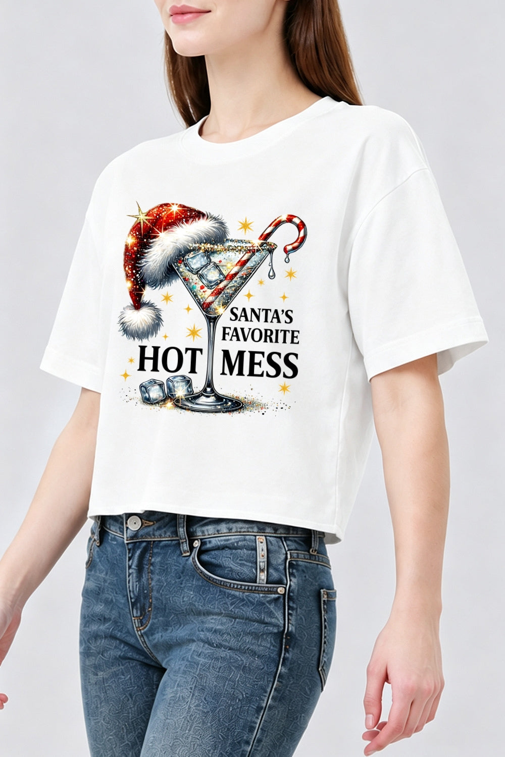 Santa's favorite hot mess crop top
