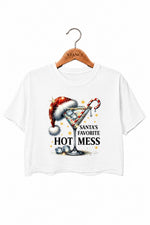 Santa's favorite hot mess crop top