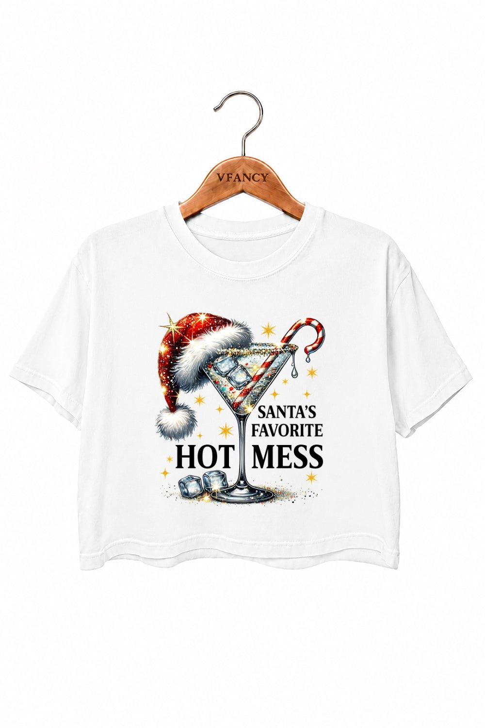 Santa's favorite hot mess crop top