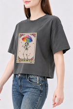 Shade never made anybody less gay skull crop top