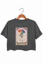 Shade never made anybody less gay skull crop top