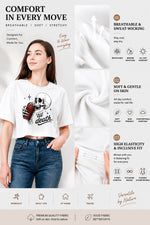 Skull drinking halloween crop top