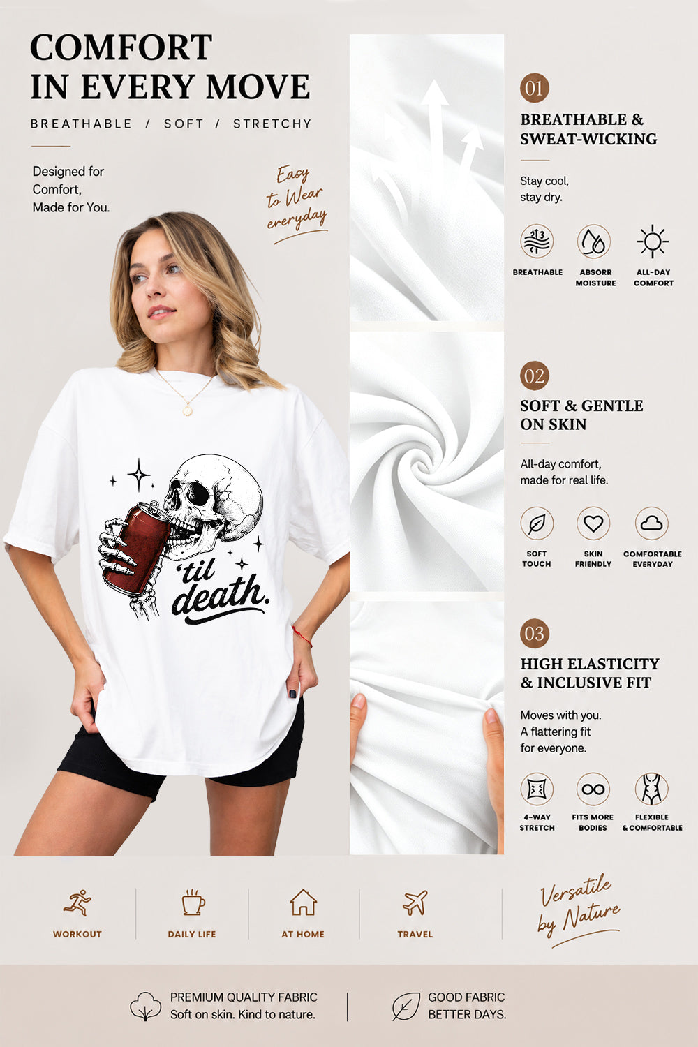 Skull drinking halloween tee