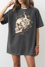Skull floral halloween tee