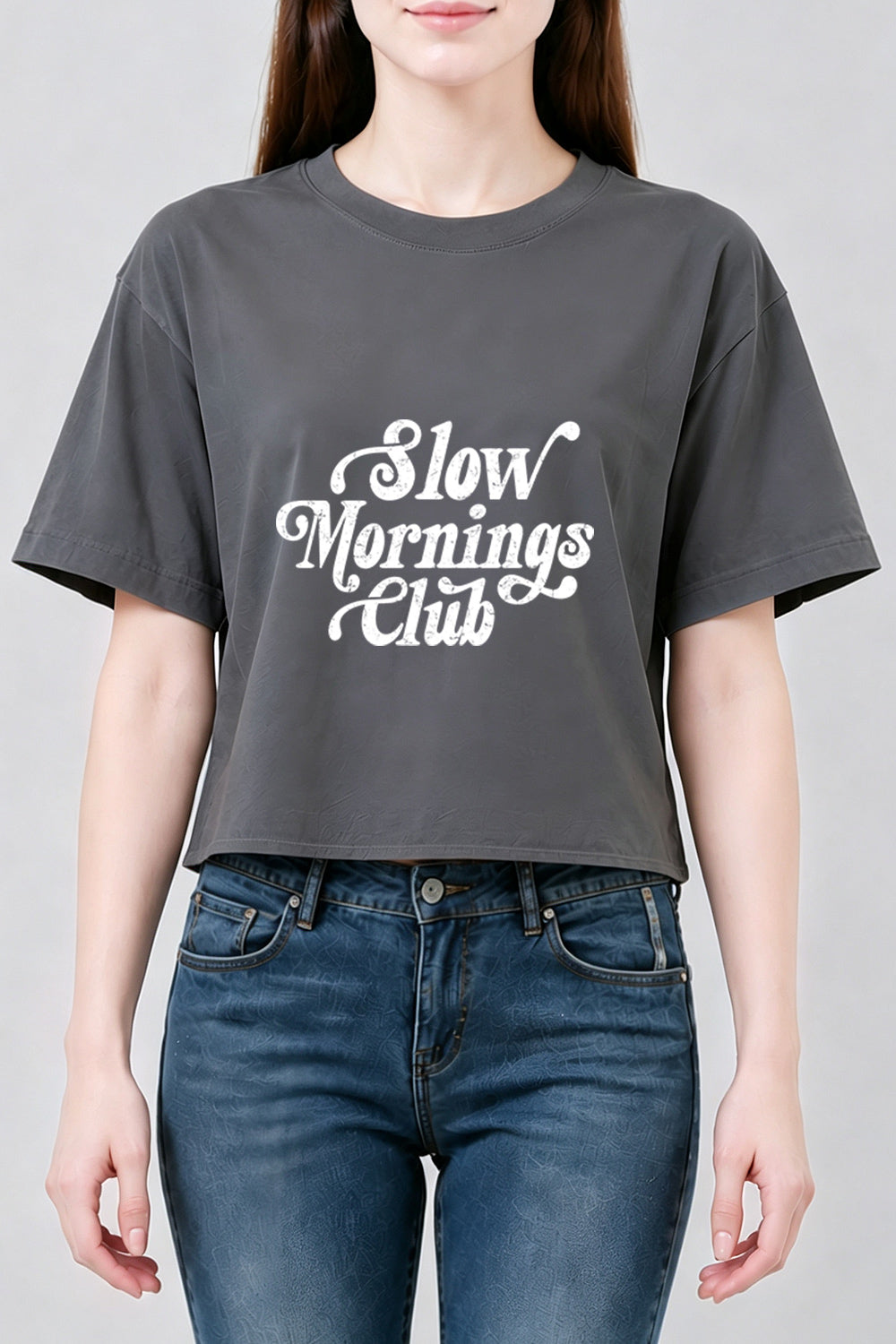 Slow morning club crop top