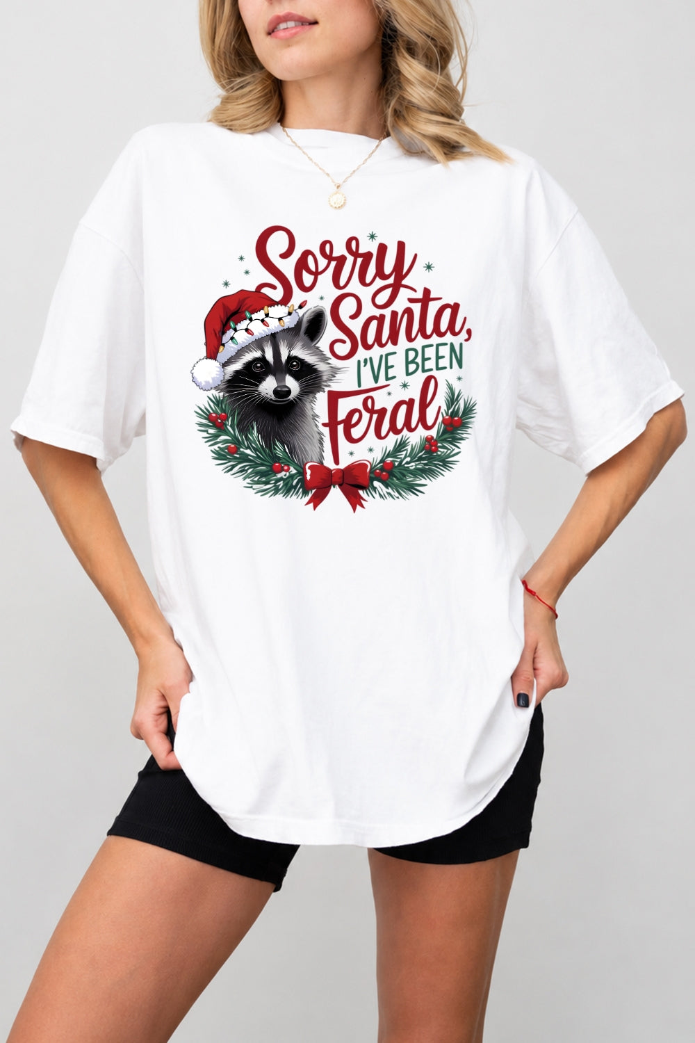Sorry santa feral raccoon tee