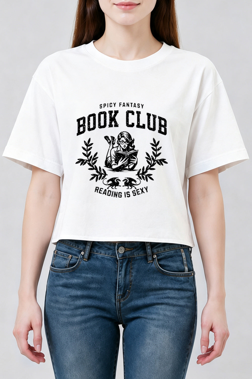 Spicy fantasy book club crop top