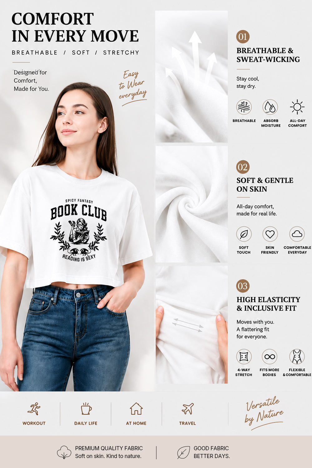Spicy fantasy book club crop top