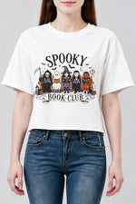 Spooky book club crop top
