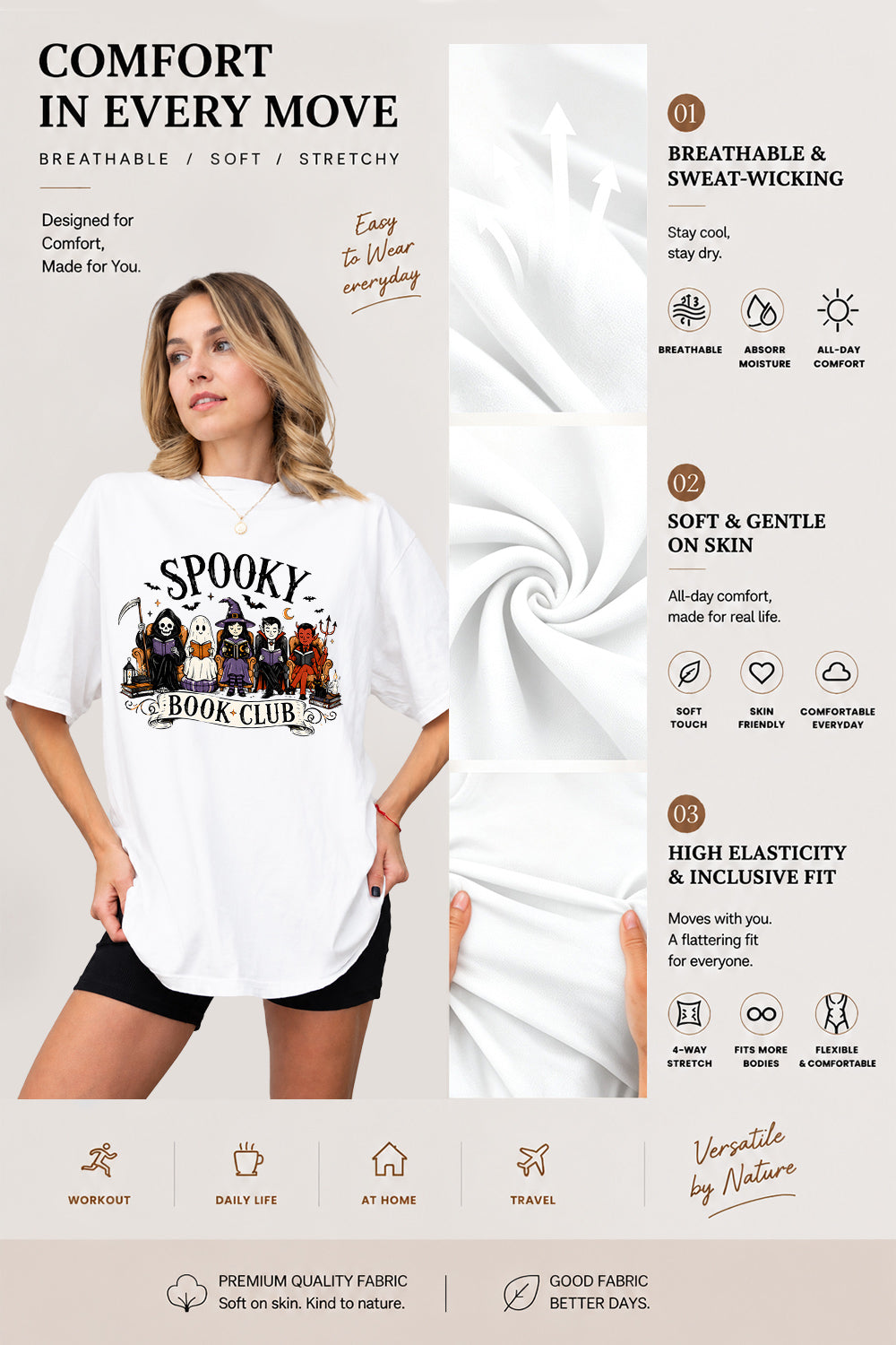 Spooky book club tee