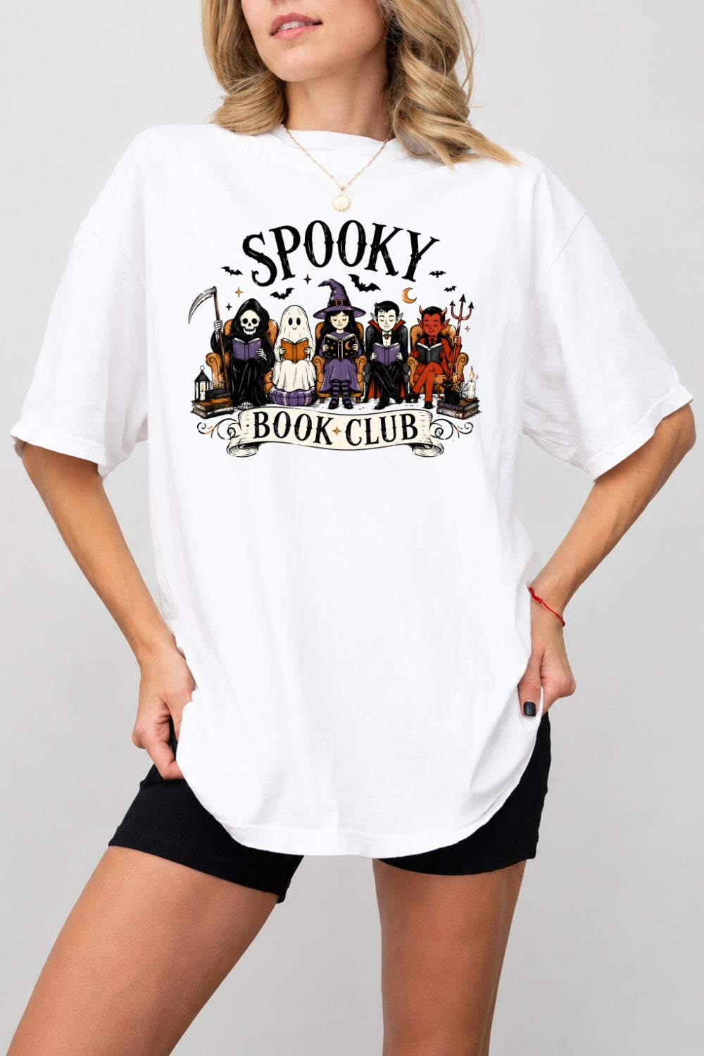 Spooky book club tee