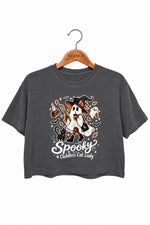 Spooky childless cat lady crop top