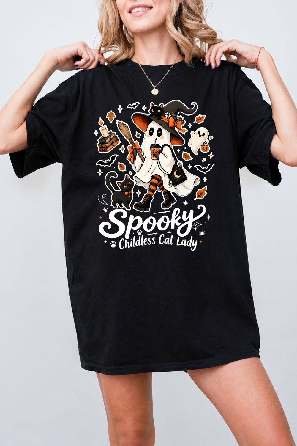 Spooky childless cat lady tee