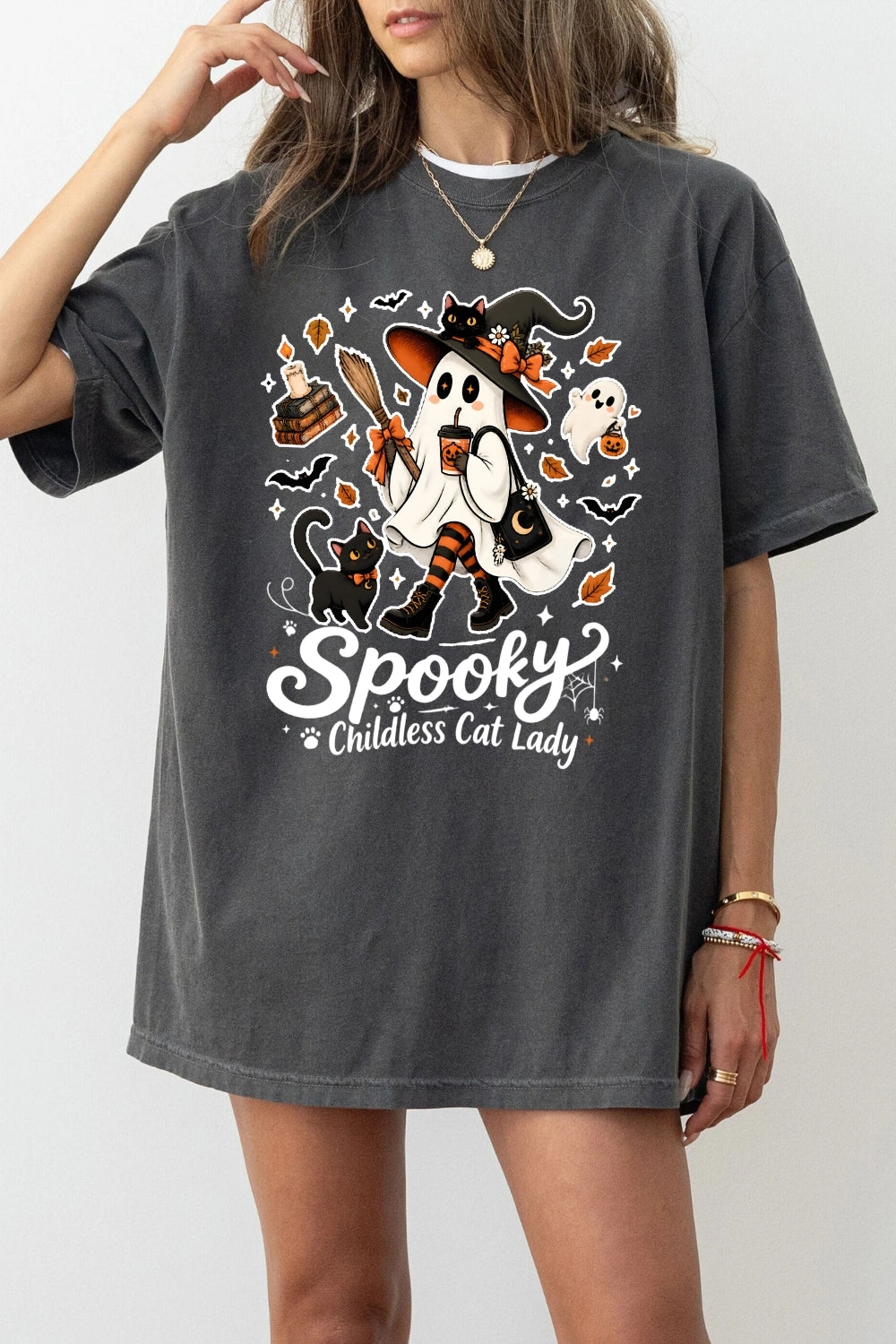 Spooky childless cat lady tee