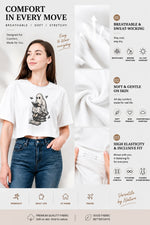 Spooky ghost reading crop top