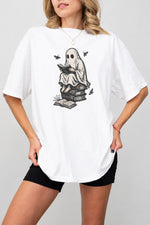 Spooky ghost reading tee