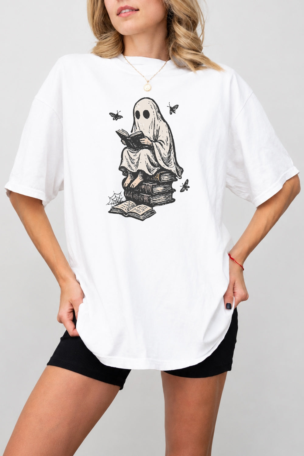 Spooky ghost reading tee