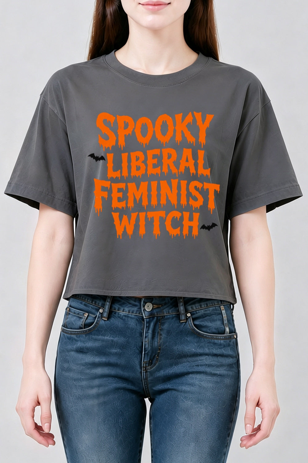 Spooky liberal feminist witch crop top
