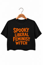 Spooky liberal feminist witch crop top