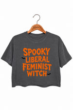 Spooky liberal feminist witch crop top