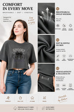 Spooky mama bow crop top