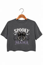 Spooky mama bow crop top