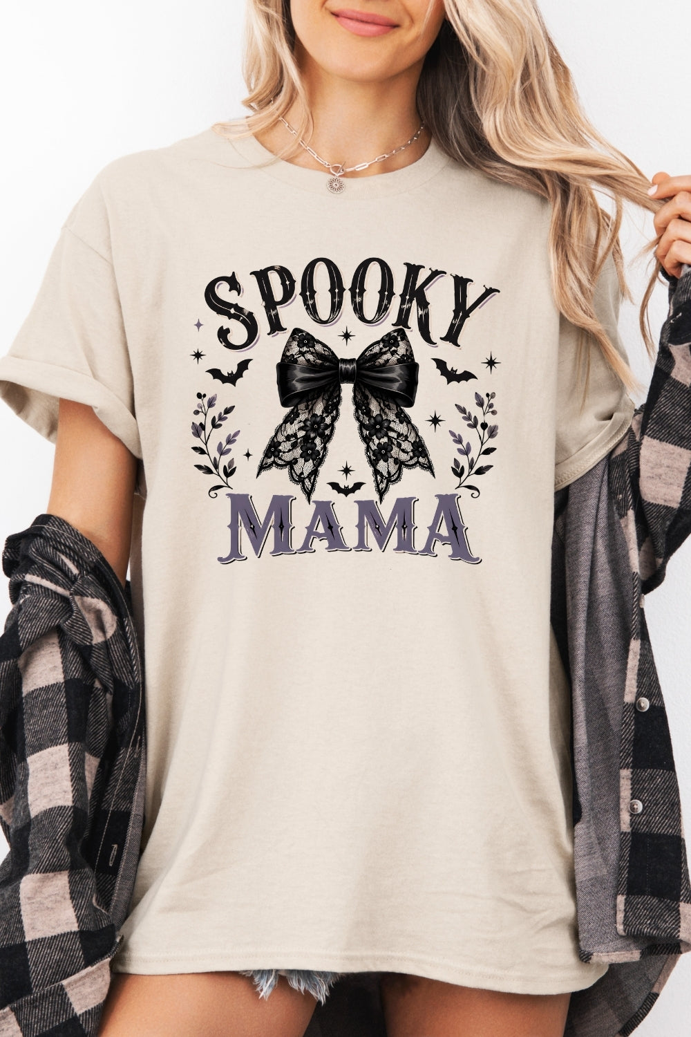 Spooky mama bow tee