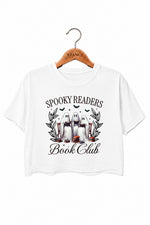 Spooky readers book club crop top