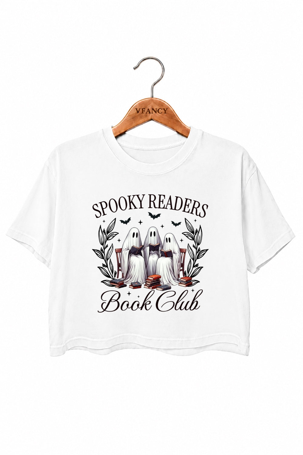 Spooky readers book club crop top
