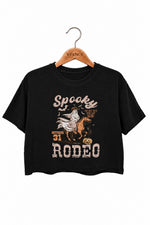 Spooky rodeo cowboy crop top