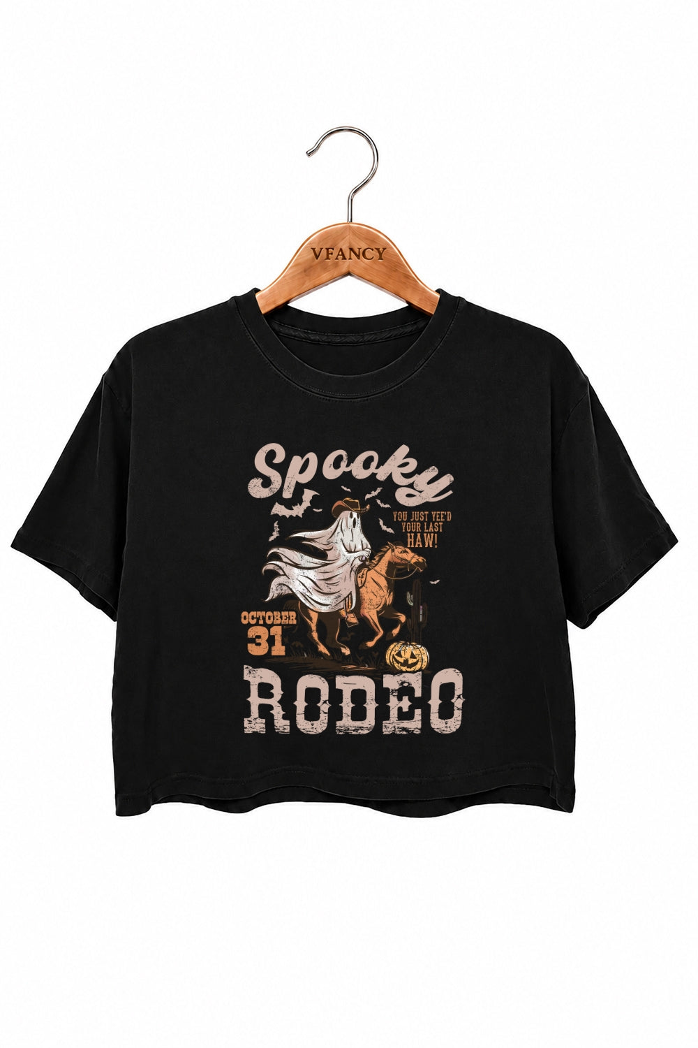 Spooky rodeo cowboy crop top
