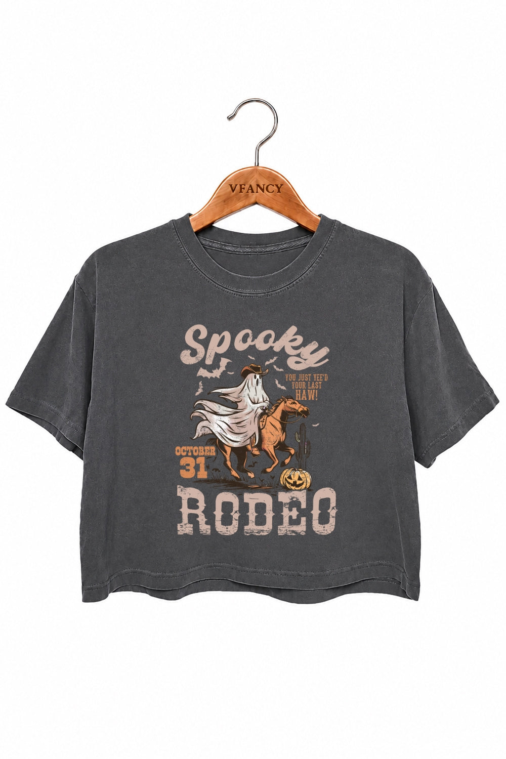 Spooky rodeo cowboy crop top