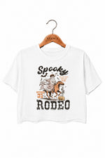 Spooky rodeo cowboy crop top