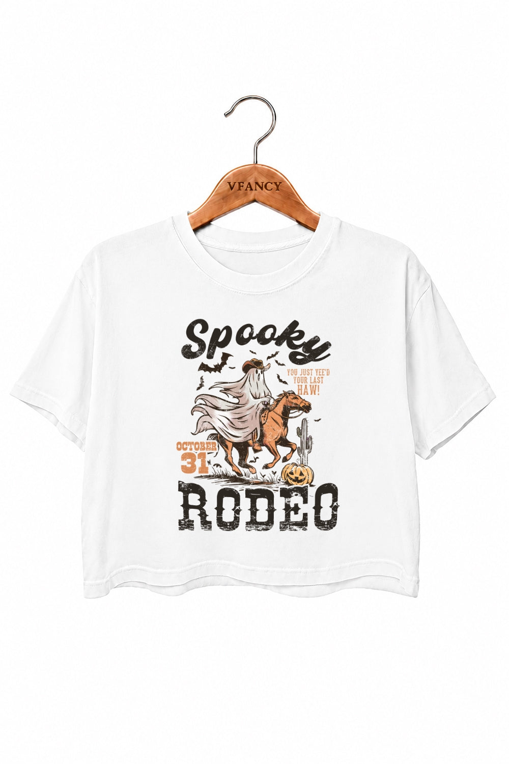 Spooky rodeo cowboy crop top
