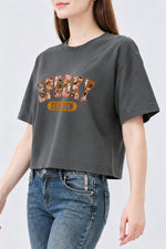 Spooky season floral ghost crop top