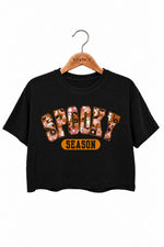 Spooky season floral ghost crop top